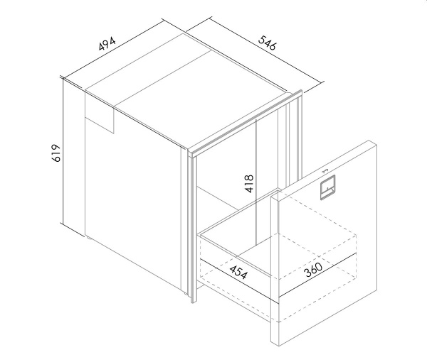 Isotherm Tiefkühlschrank Inox Clean Touch 85l - Zusatzbild 1