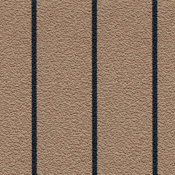 Gisatex Antislide Decksbelag B=1.5m L=5m teakfarben mit schwarzen Streifen