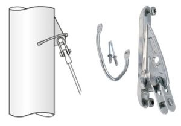 Vorstag-Mastbeschlag mit Toggle und Bügel für Draht ø7m