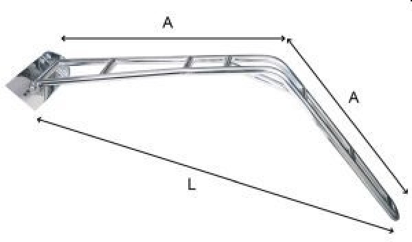 Båtsystem Davit mit Winkelbeschlag (5°, 10° und 15°), 1300mm