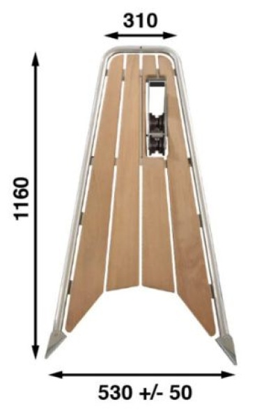 Bugplattform Teak Classic 1160x530 mm ±50 mm