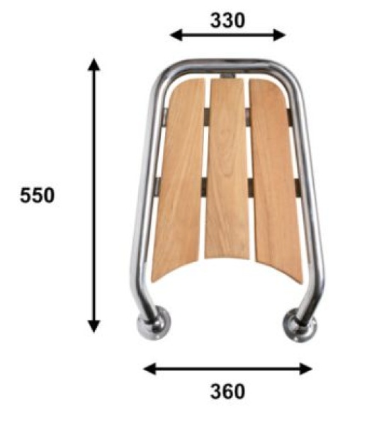 Power Bowsprit Teak 550x360mm, Rohr D=32mm