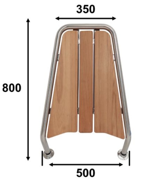 Bugplattform Teak Classic 850x440, Ø32 mm