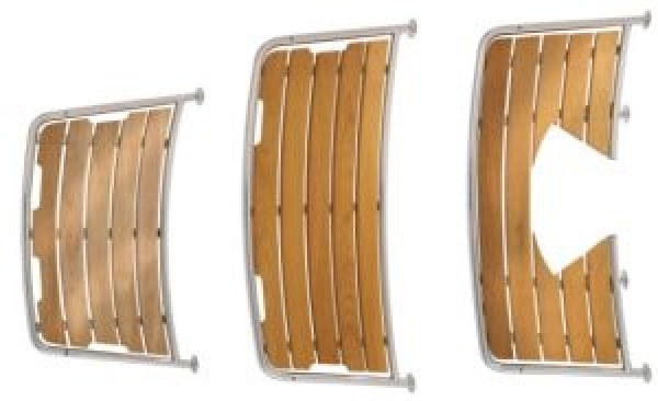 Heckplattform Serie 60, Teak, B=1310mm, H=600mm, Rohr D