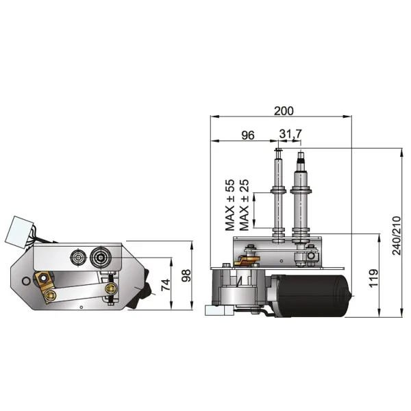 Vetus Scheibenwischermotor HDM12DL