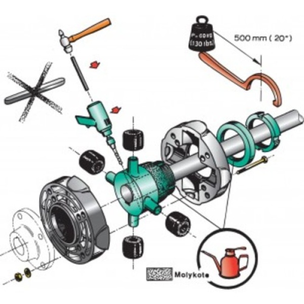 Vetus Flexible Kupplung TYP 6 für 25mm Welle - Zusatzbild 1