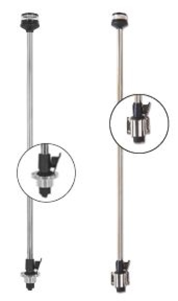 Flat-mounting 360° pole with bayonet joint and led ligh
