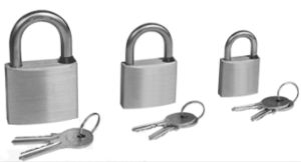 NIRO Vorhängeschloss mit NIRO Bügel, Abmessungen 30x22