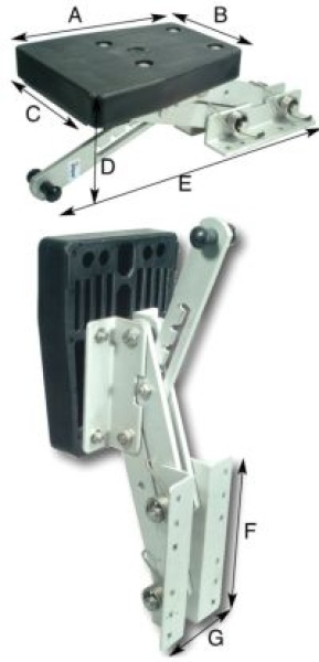 Aluminium Klapbare Aussenbordmotorhalterung (max. 35kg)