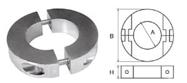 Aluminium Anode für Ø35mm Welle, ringförmig