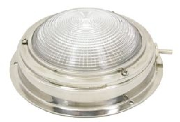 NIRO Kajütlampe mit geriffelter Linse, 12V15W, mit Ven