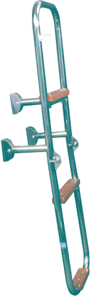 NIRO Badeleiter, 3-Stufen mit Holz ausgekleidet, Abm.