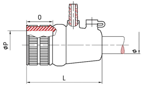 Flexibles Innenlager Gummi mit Wassereinlass Ø40mm, Ø54mm