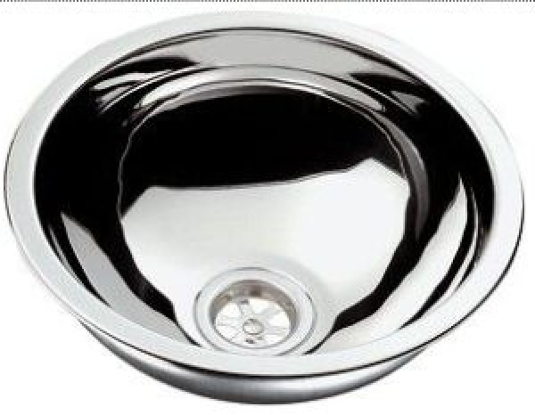 NIRO Waschbecke, rund, Außenmaß Ø330mm, Tiefe 150mm
