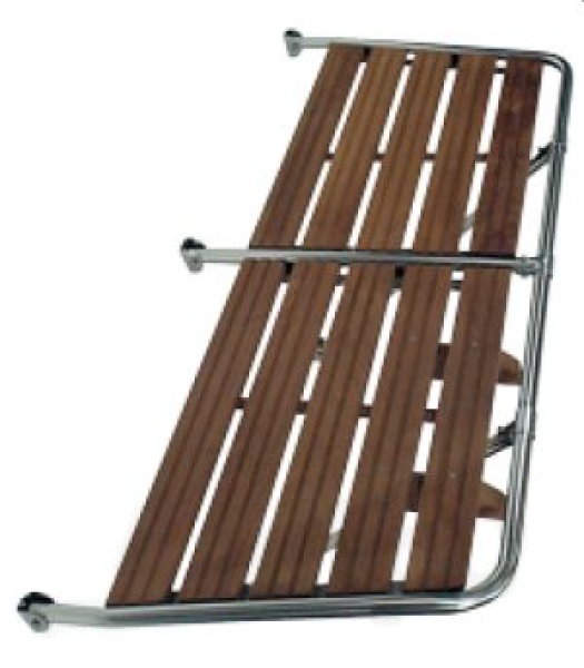 NIRO Badeplattform mit Holzlatten aus Teak, 2000x550mm