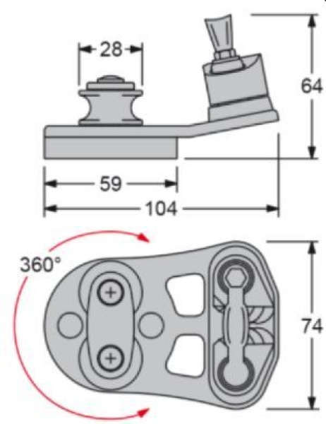 Klemme mit drehbarer Basis