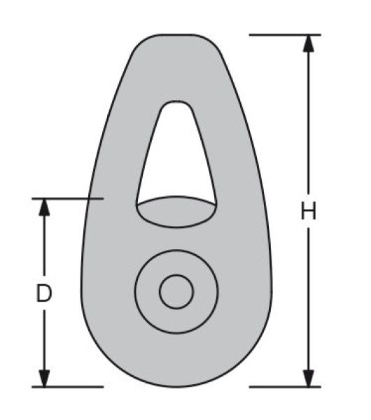 Antal Aluminium High Load Blöcke, Leine Ø6-10mm, D=30mm