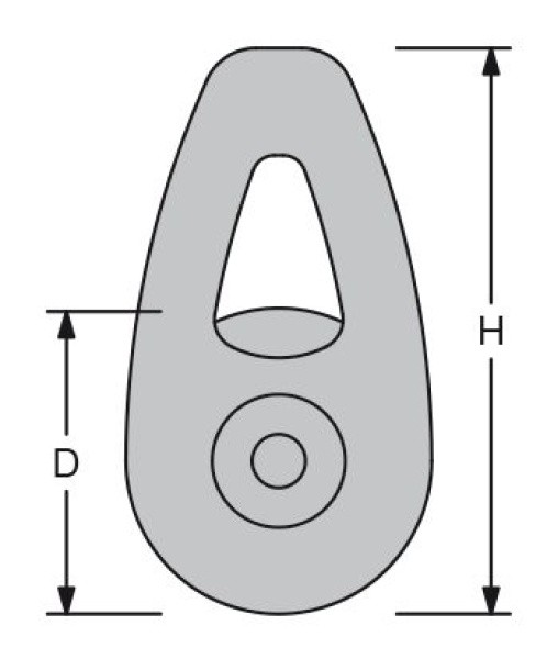 Antal Aluminium High Load Blöcke, Leine Ø8-10mm, D=40mm