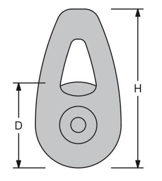 Antal Aluminium High Load Blöcke, Leine Ø10-12mm, D=55m