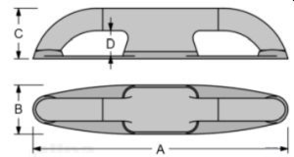 Roller cleat RC 230 silber