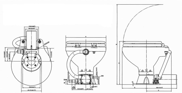 AquaT Standard-Electric Toilette, 12V  13A, Komfort (großer Topf), 12V, 14,6kg - Zusatzbild 3