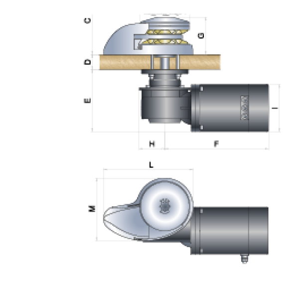 Windlass vertical, model "Corse ", 8mm, 12V, 700W, with - Zusatzbild 1