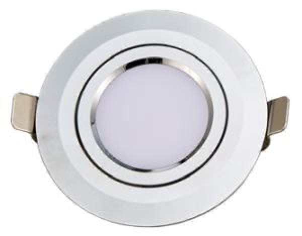 LED-Deckenleuchte verchromtes Aluminium, mattierte Linse Ø93 mm