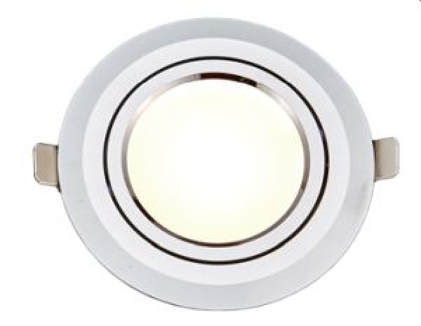 LED-Deckenleuchte verchromtes Aluminium, mattierte Linse Ø115 mm