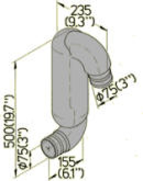 Vetus Schwanenhals LT 75 Ø75mm