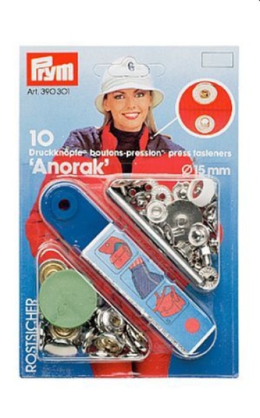 Druckknöpfe Ø 15mm, Messing vernickelt