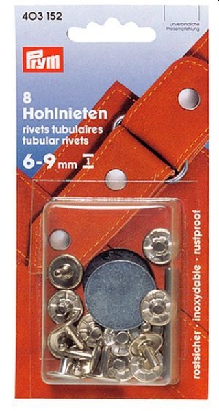 Hohlniete 6 - 9mm, (8 Stück)