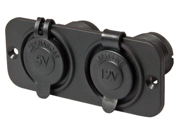 2 Fach Adapter schwarz