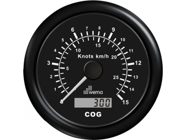 GPS Tachometer Wema 15 Knoten schwarz