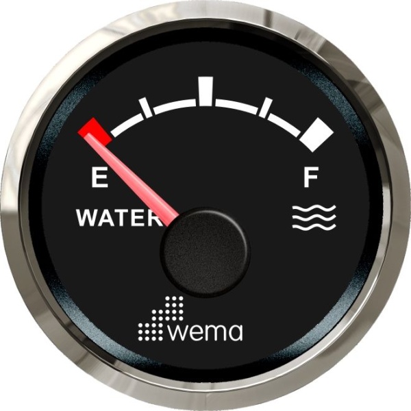 Wema NMEA2000 Silber-Serie Anzeige Wasser schwarz