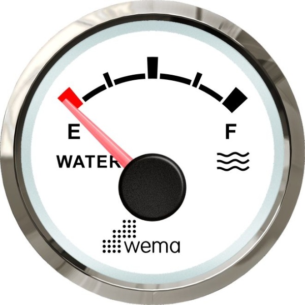 Wema NMEA2000 Silber-Serie Anzeige Wasser weiß