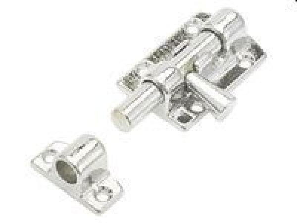 Grendelriegel Messing verchromt, 30 x 90mm