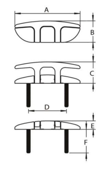 Faltklampe Bolzenmontur Flügelförmig 114mm