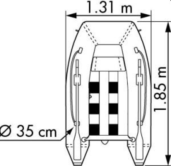 HORIZON TENDER 1,85 M SLATTED FLOOR