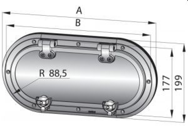 Bullauge Typ PMS, 10 mm-Acrylscheibe (Ø 390 mm)