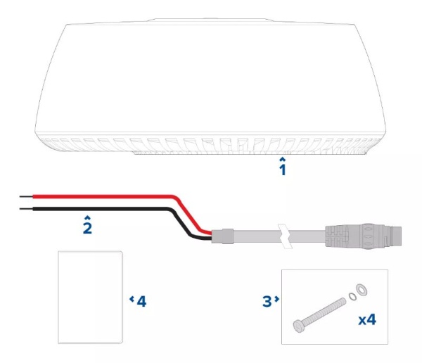 Quantum Q24D Doppler 18" Radomantenne, Schwarz mit 15m Spannungs- und 15m Datenkabel