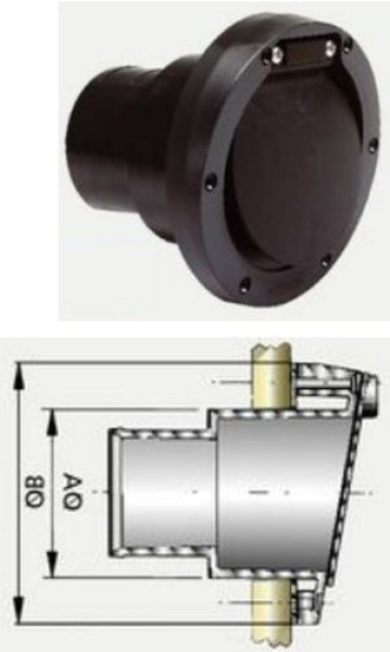 Auspuff-Spiegeldurchführung mit Rückschlagklappe Vetus (Schlauch-Ø: 40mm)