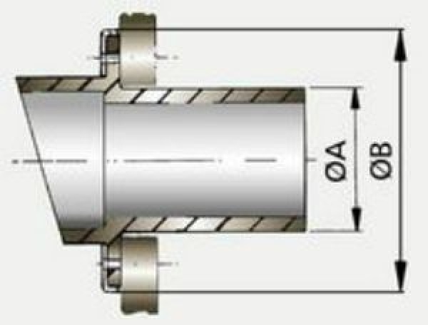 Auspuff-Spiegeldurchführung Vetus (Schlauch-Ø: 45mm)