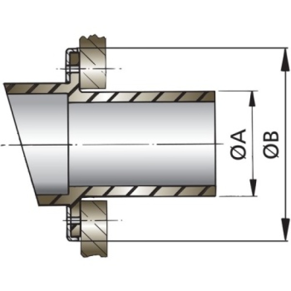 Auspuff-Spiegeldurchführung Vetus (Schlauch-Ø: 51mm) - Zusatzbild 1