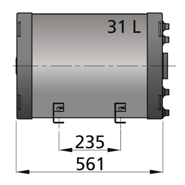 Doppelwandiger Boiler WHD Zapfwasser 31l, Kühlwasser 3l