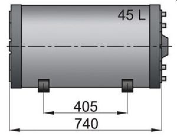 Doppelwandiger Boiler WHD Zapfwasser 45l, Kühlwasser 5l