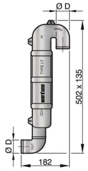 Vetus Schwanenhals WLOCKLT60, Ø60mm
