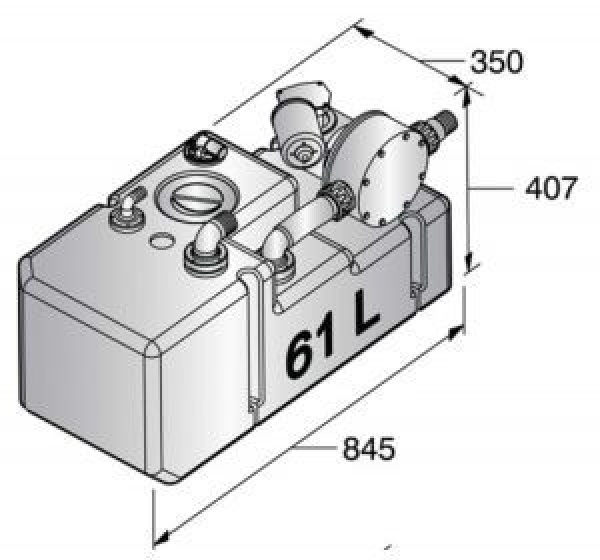 Vetus Schmutzwassertanksystem 61L/24V