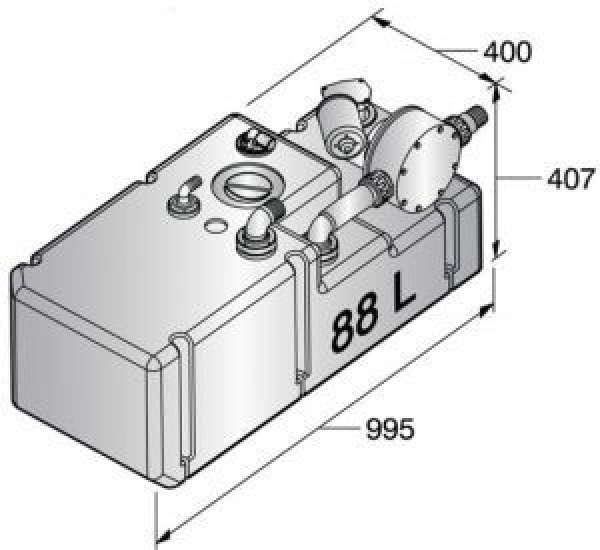 Vetus Schmutzwassertanksystem 88l/24V