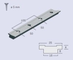 T-Profil Schiene 25 x 4 mm, Länge: 100cm
