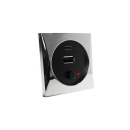 Batsystem USB A und C mit Schalter chromfarben